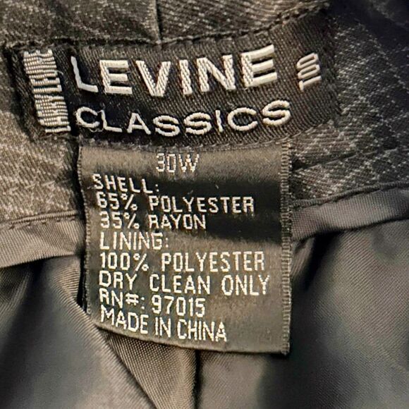 Vintage Larry Levine Classics Wide-Leg Dress Pants, 30W, Gray, Rayon Blend - Picture 4 of 7